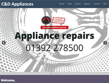 Tablet Screenshot of cdappliances.com